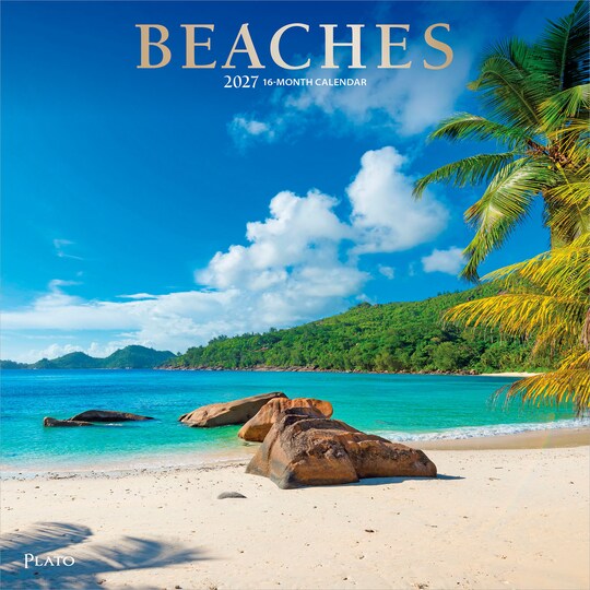 Plato; Beaches | 2027 12 x 24 Inch (Hanging) Monthly Square Wall Calendar | Foil Stamped Cover; Category:Wall Calendars; Image:1